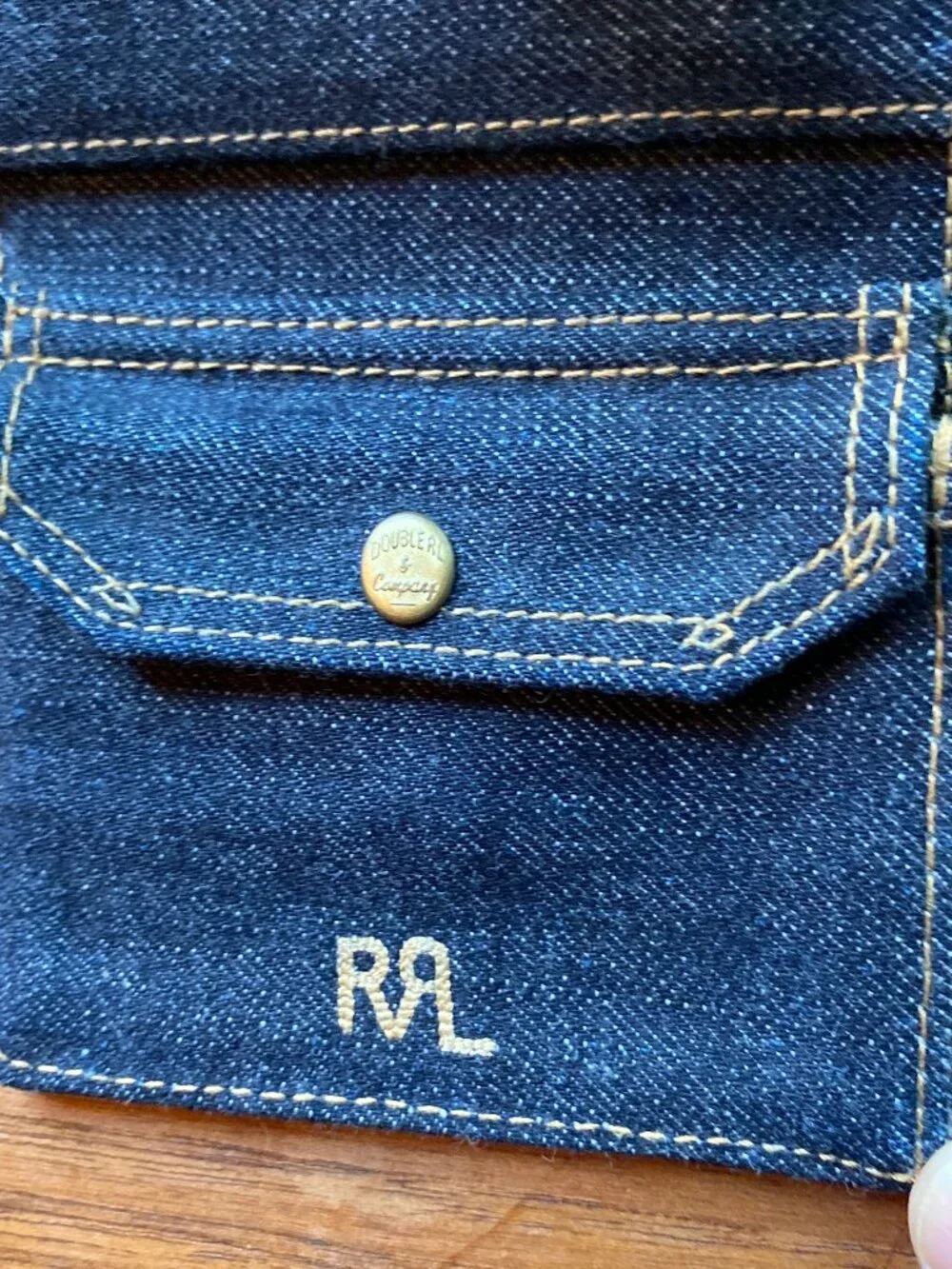 RRL Ralph Lauren Indigo Denim Billfold Wallet Lightly Used w/Box and Tags